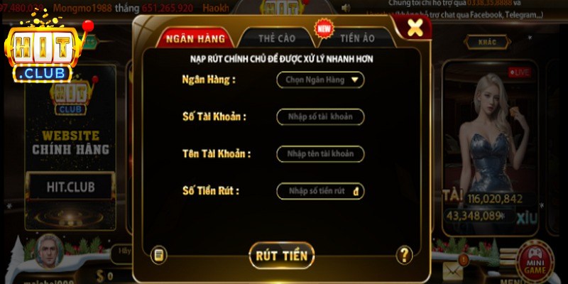 Những lưu ý quan trọng khi tiến hành giao dịch  rút tiền HitClub