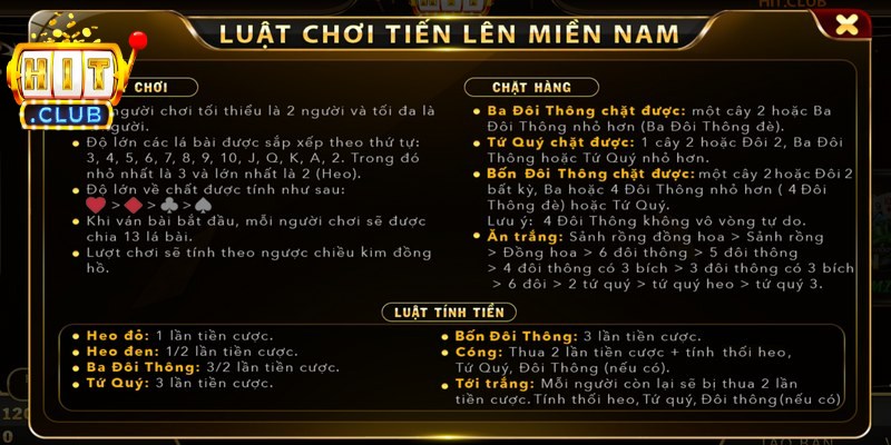 Tiến Lên Miền Nam Hitclub - Game Truyền Thống Thú Vị 2 Tiến Lên Miền Nam Hitclub là cái tên đình đám, đắt khách số 1