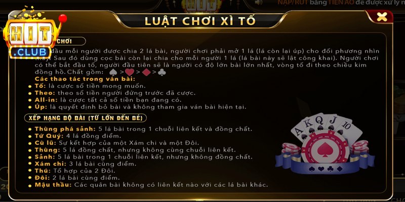 Xì Tố Hitclub - Trò Chơi Đỏ Đen Đẳng Cấp Với Luật Thú Vị 2 Xì Tố Hitclub nổi tiếng là trò chơi đẳng cấp, hấp dẫn bậc nhất